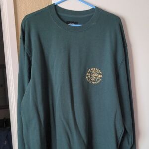 Billabong Forest Green Crewneck with Gold Logo